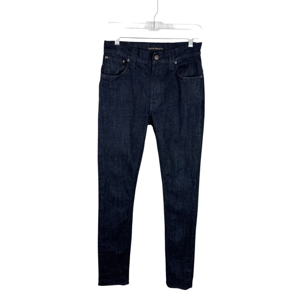 Nudie‎ jeans Men's W 29 Tape Ted Organic Dry Jeans Slim Dk Blue EUC